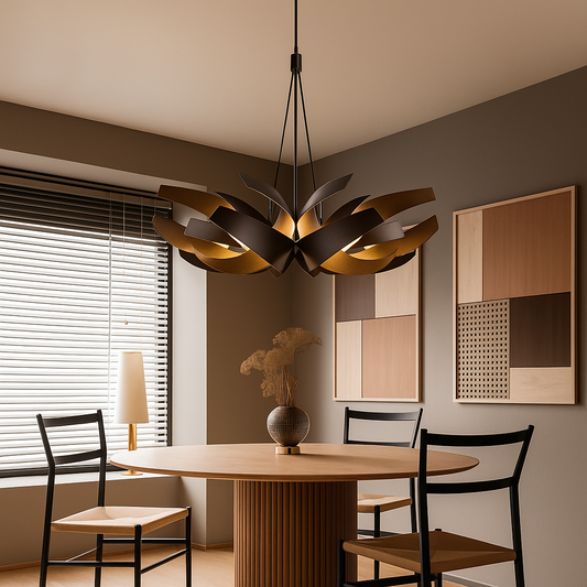 Sculpturale Kroonluchter van Roestvrij Staal met LED