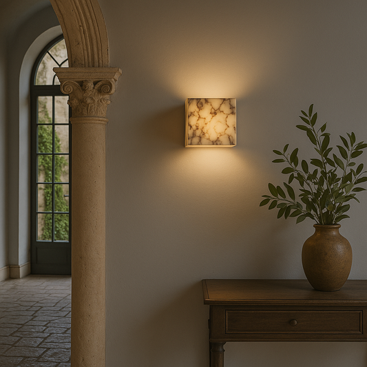Marmeren Wandlamp Kubus met LED Verlichting – Minimalistisch en Elegant 1