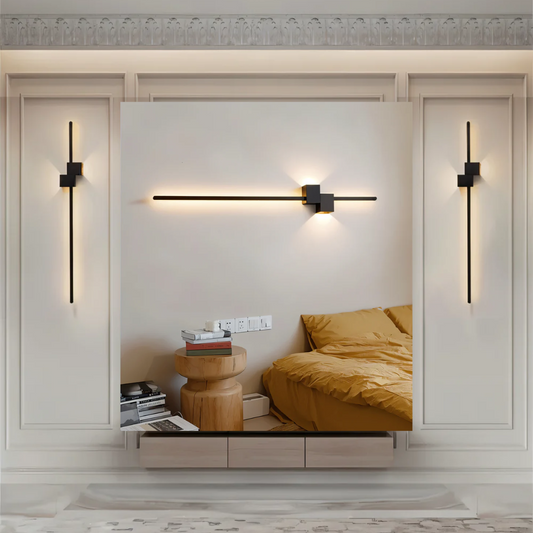 Minimalistische Zwarte LED Wandlamp voor Woonkamer en Slaapkamer – Stijlvolle Muurlamp met Eenvoudige Montage 1