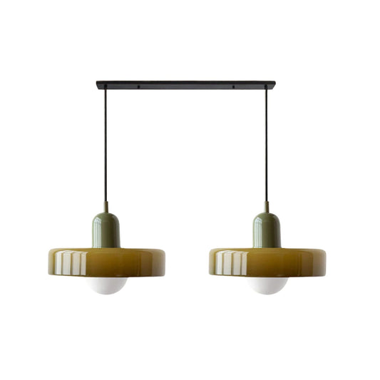 Moderne Dubbele Hanglamp van Glas met G9 Fitting voor Eettafel en Woonkamer - Zwart, 35 cm Diameter, Sfeervolle Verlichting 1