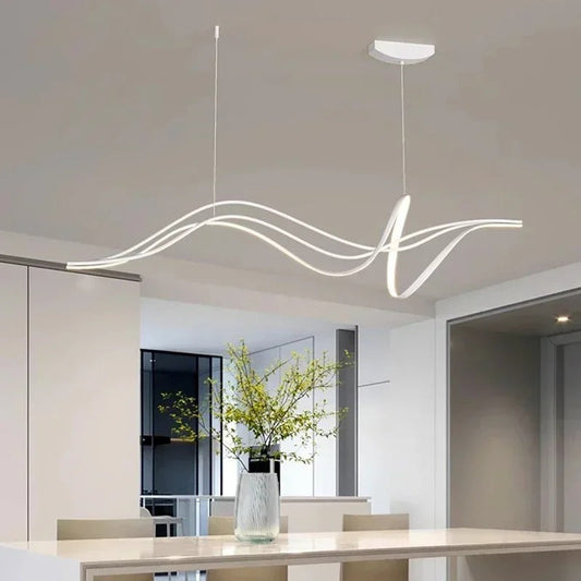 Moderne LED Hanglamp Eettafel met Afstandsbediening en Schakelbediening - Aluminium en Acryl, 3 Lichtmodi, Geschikt voor 10-15 m² 2