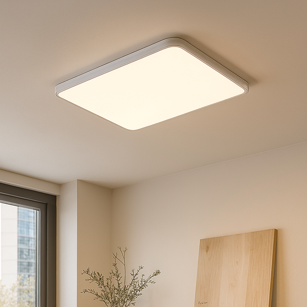 Moderne Vierkante Plafondlamp met LED Verlichting voor Slaapkamer – Dimbaar en Energiezuinig in Wit 2