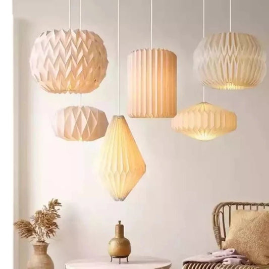 Papieren Hanglamp in Diverse Vormen – Scandinavische Stijl met LED E27 voor Woonkamer, Eettafel en Slaapkamer 1