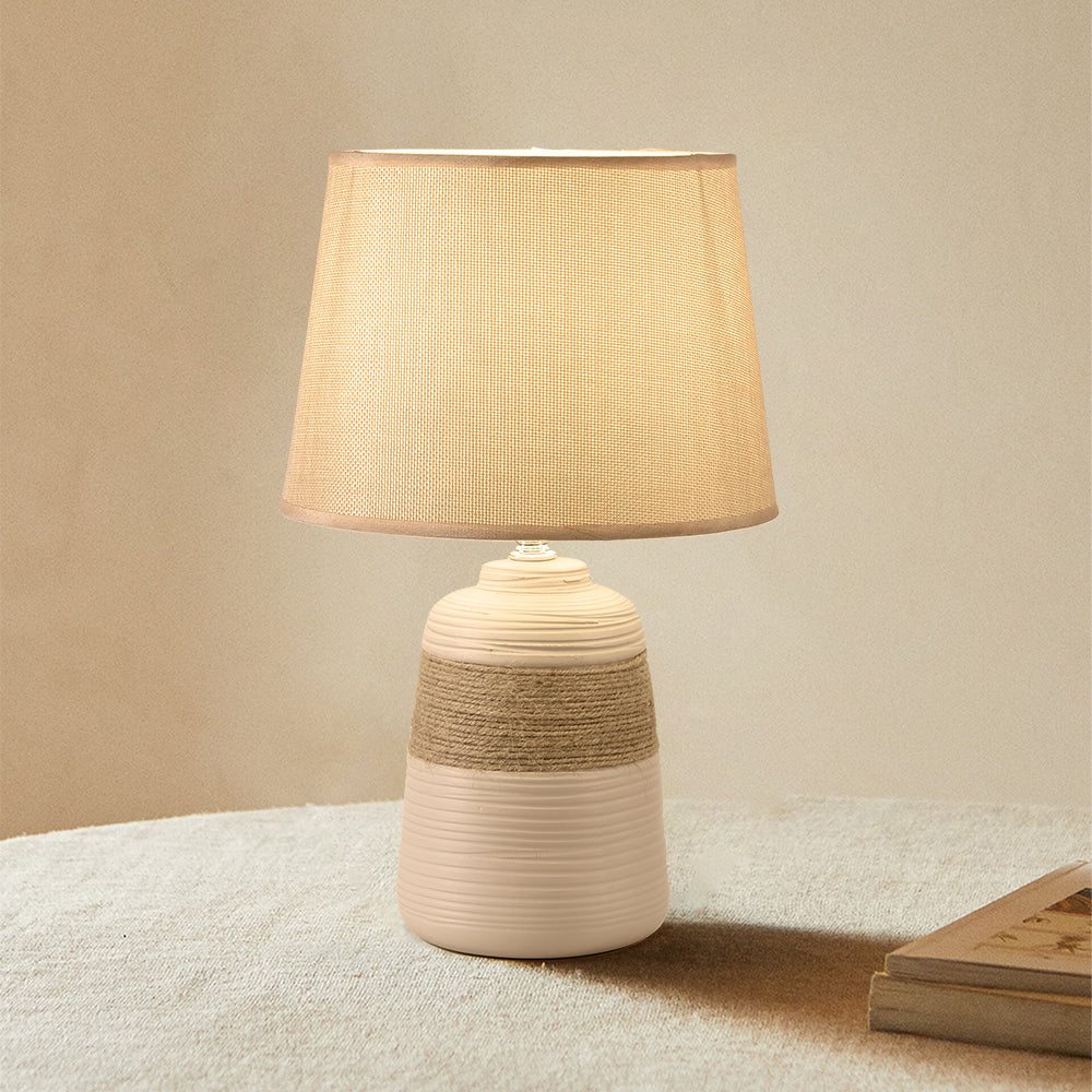 Rustieke Keramische Tafellamp met Henneptouw en E27 Lamphouder – Handgemaakt Design 9