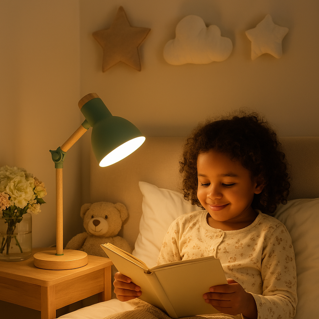 Scandinavische Houten Tafellamp, Inklapbaar en Verstelbaar Ontwerp, 45 cm Hoogte, E26/E27 Fitting, Zachte Verlichting 3