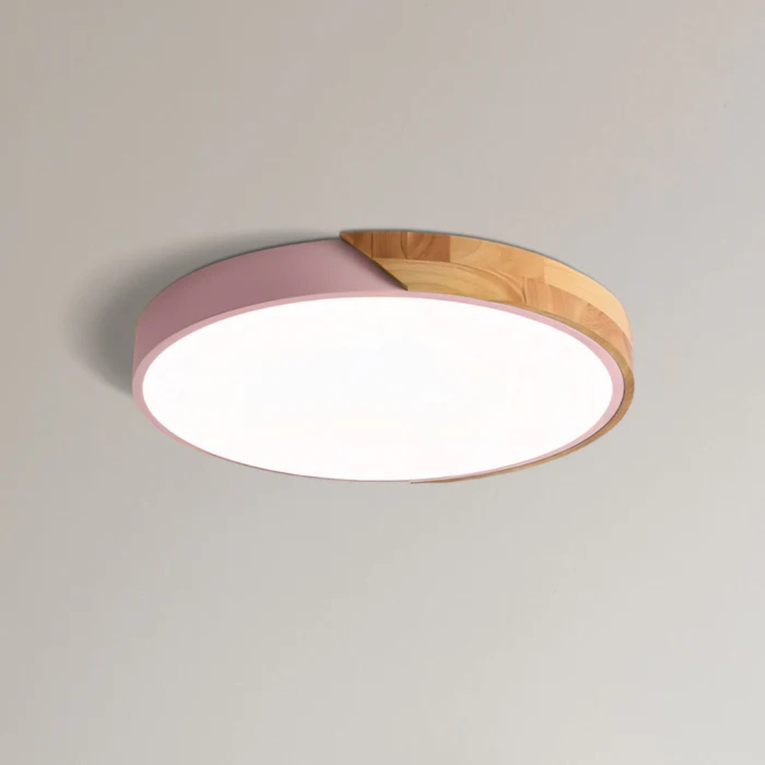 Scandinavische LED Plafondlamp van Hout - Energiezuinig Design voor Slaapkamer en Woonkamer - D23/D30 cm 13