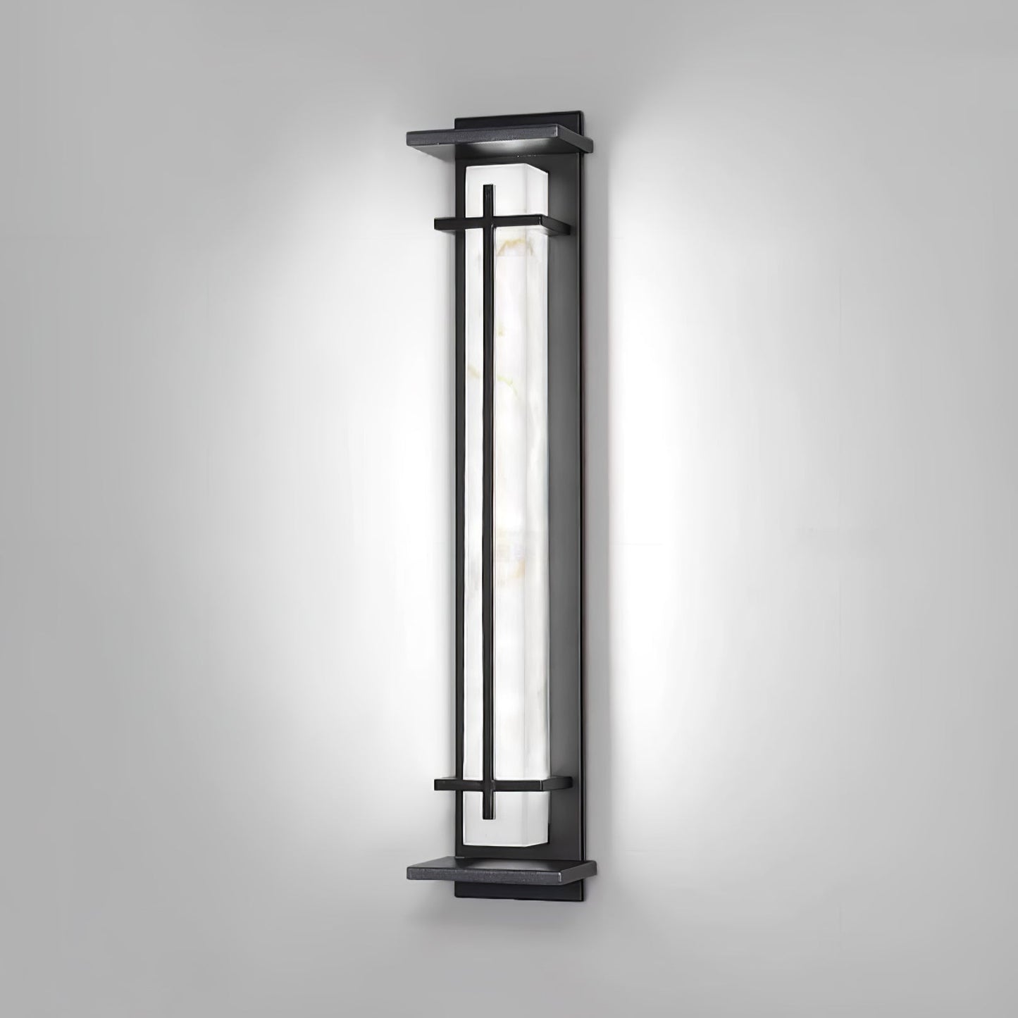 Moderne Buitenlamp met Marmerlook & RVS – IP65 LED Wandlamp