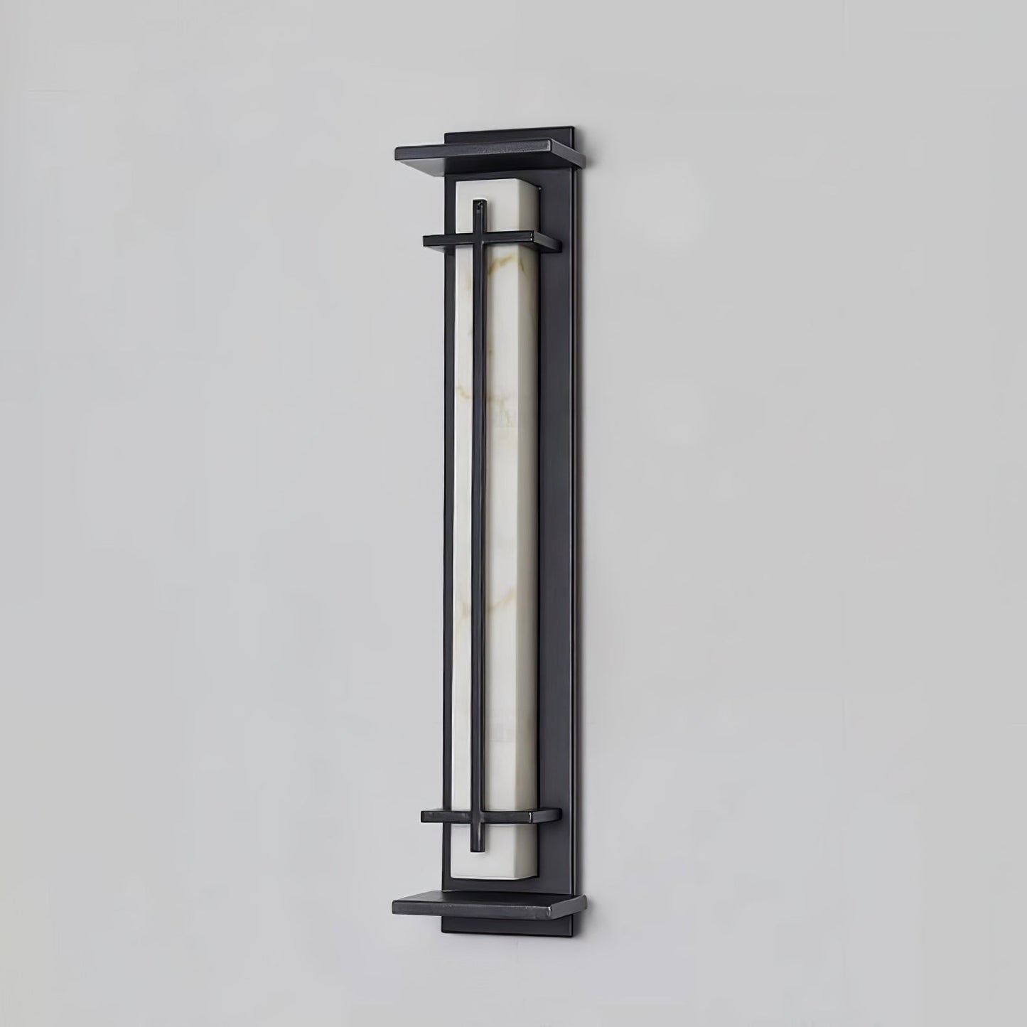 Moderne Buitenlamp met Marmerlook & RVS – IP65 LED Wandlamp