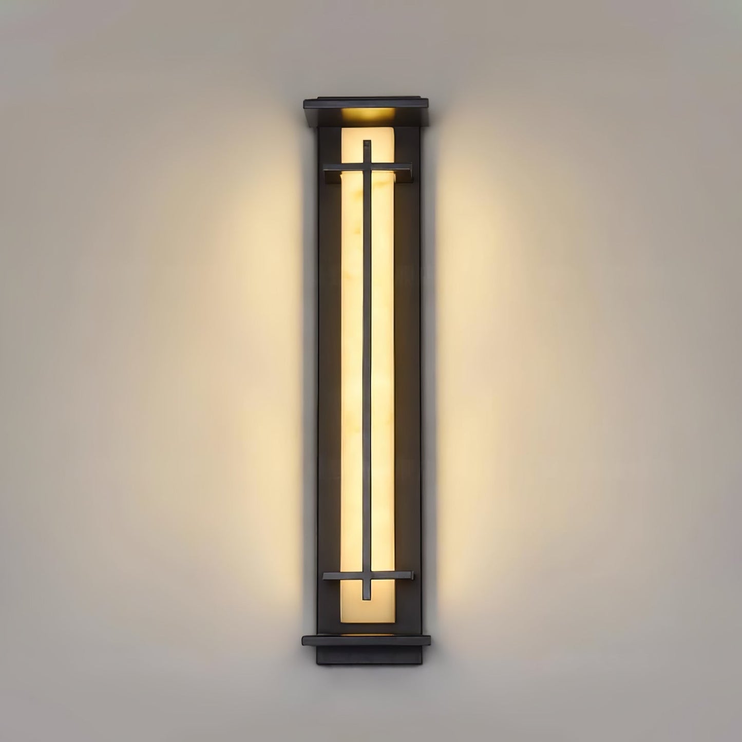 Moderne Buitenlamp met Marmerlook & RVS – IP65 LED Wandlamp