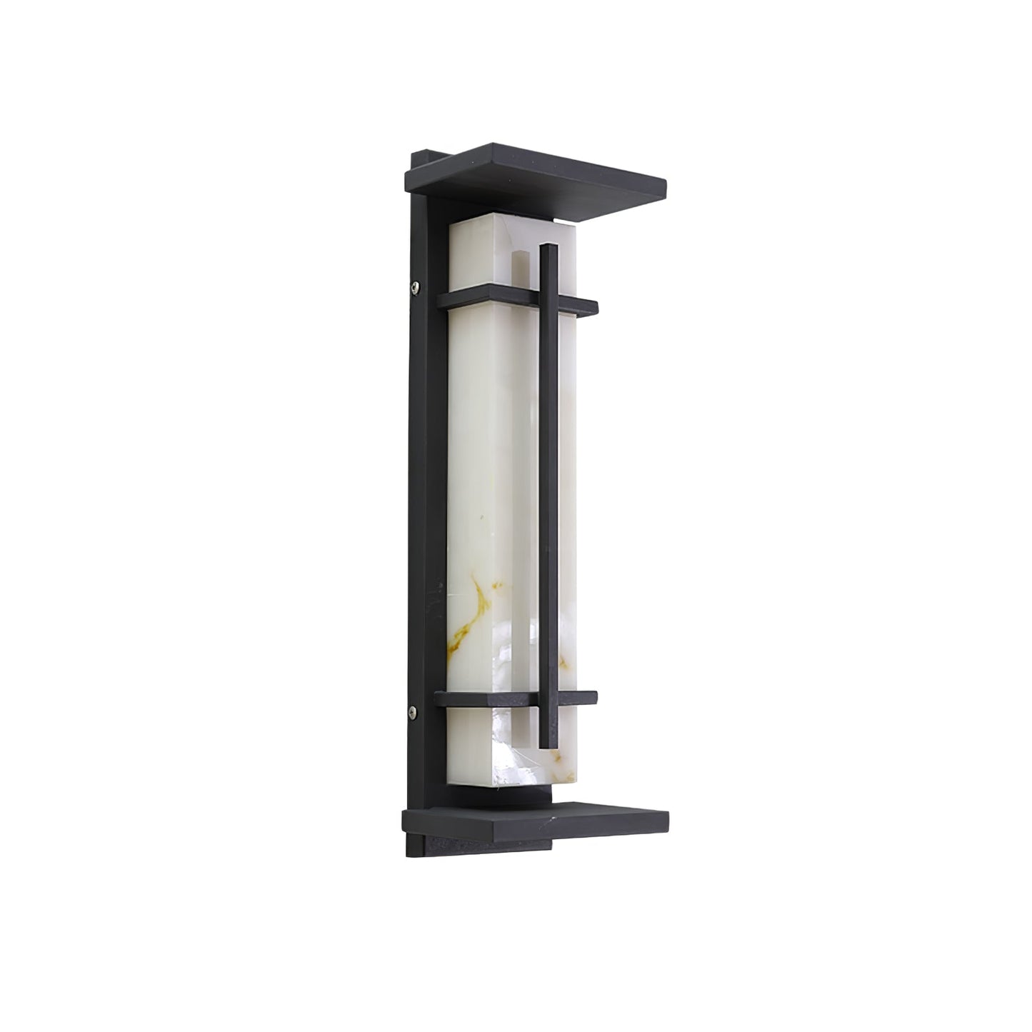 Moderne Buitenlamp met Marmerlook & RVS – IP65 LED Wandlamp