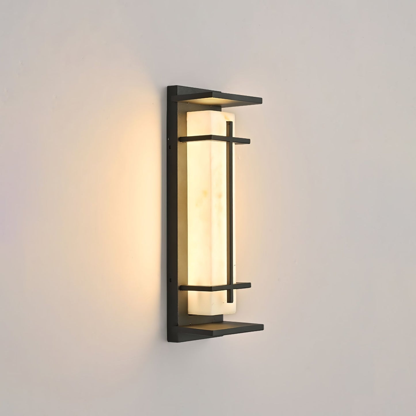 Moderne Buitenlamp met Marmerlook & RVS – IP65 LED Wandlamp