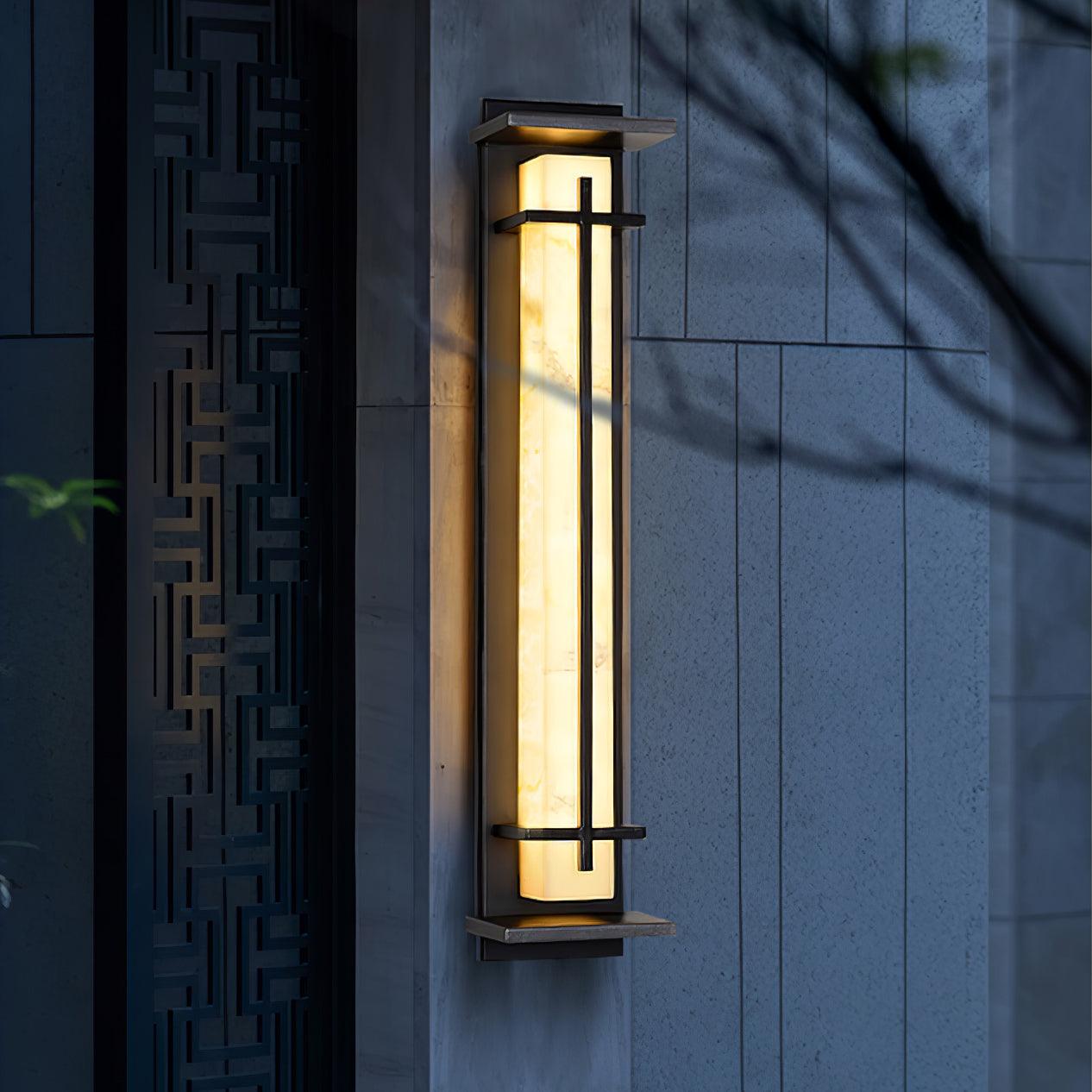 Moderne Buitenlamp met Marmerlook & RVS – IP65 LED Wandlamp