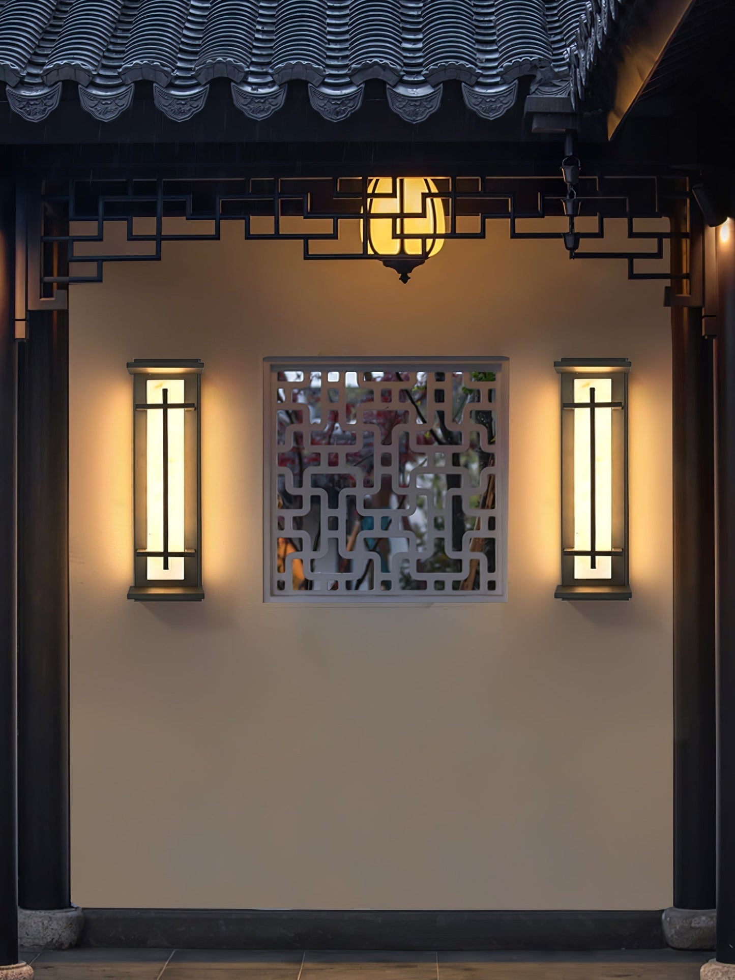 Moderne Buitenlamp met Marmerlook & RVS – IP65 LED Wandlamp