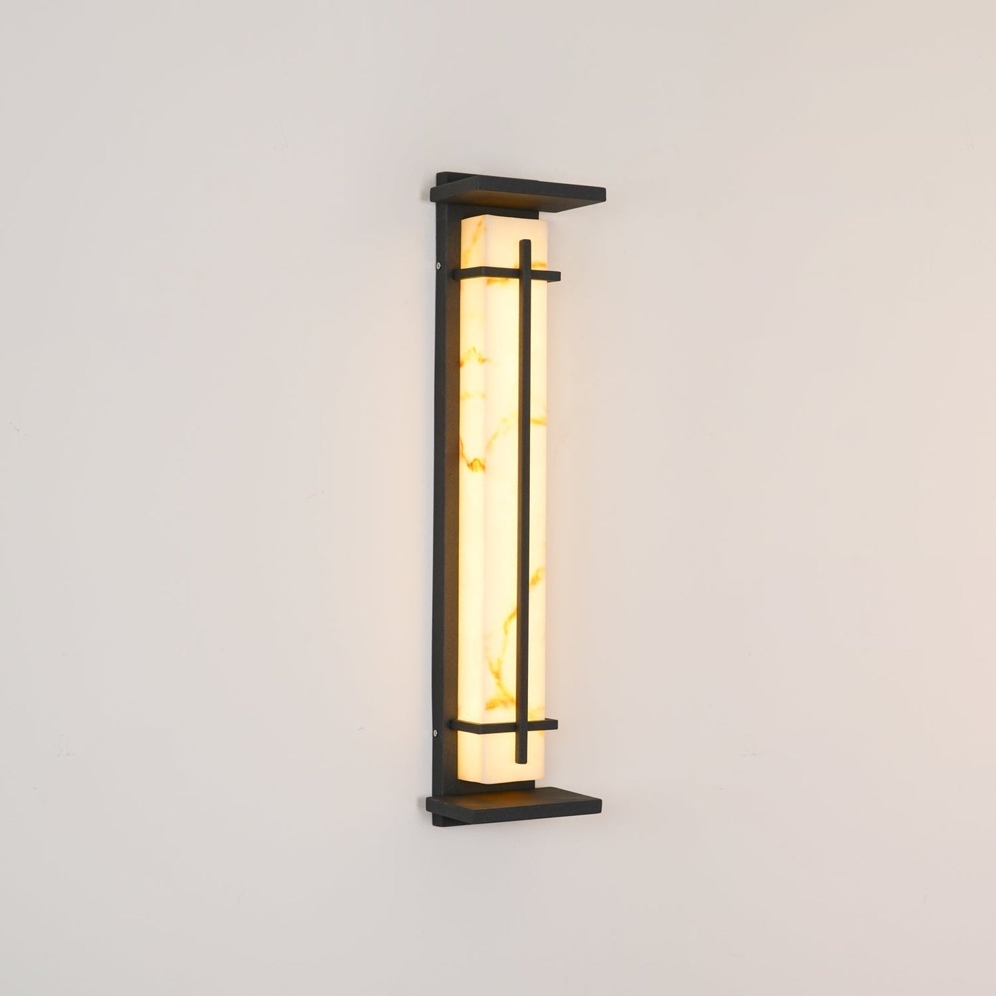Moderne Buitenlamp met Marmerlook & RVS – IP65 LED Wandlamp