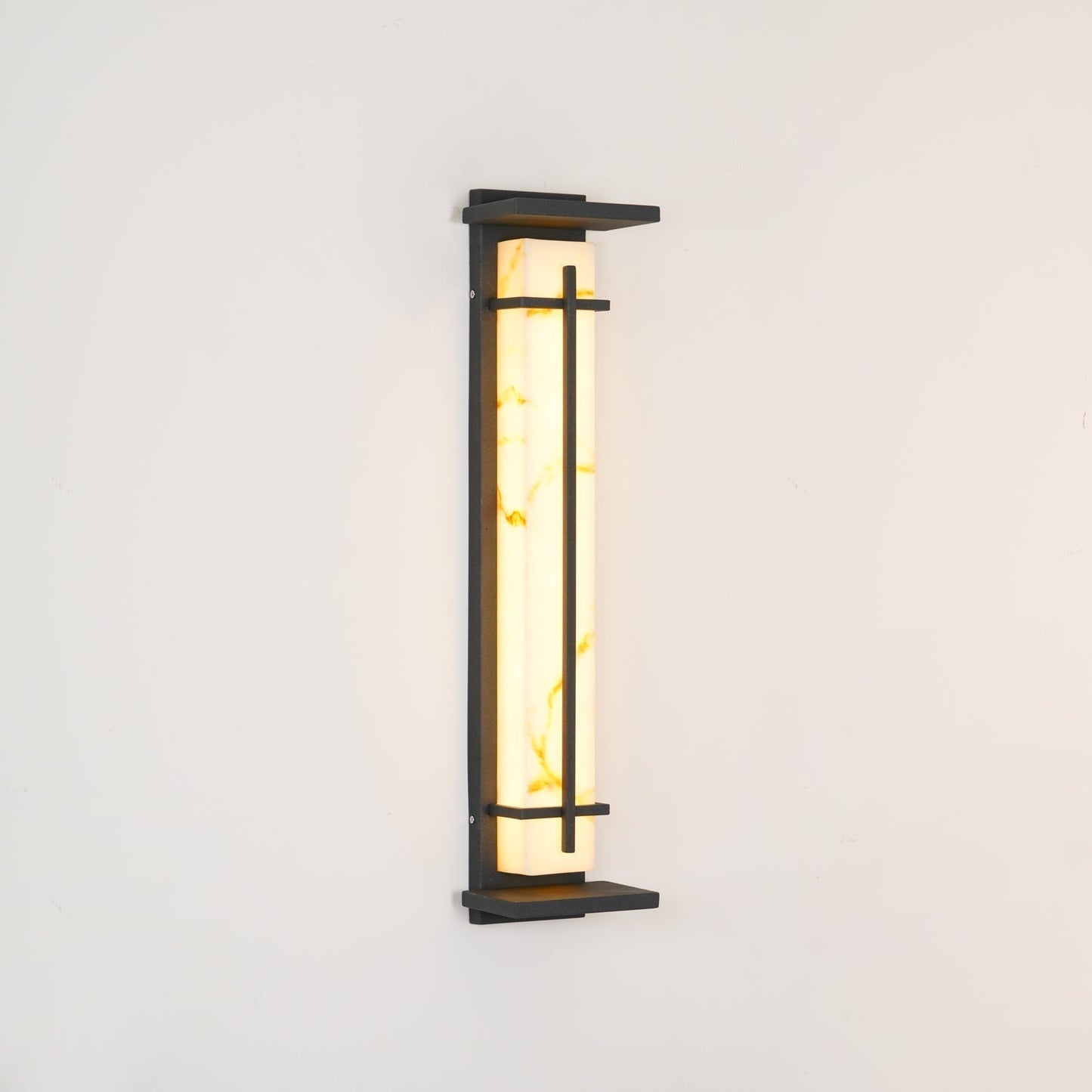 Moderne Buitenlamp met Marmerlook & RVS – IP65 LED Wandlamp