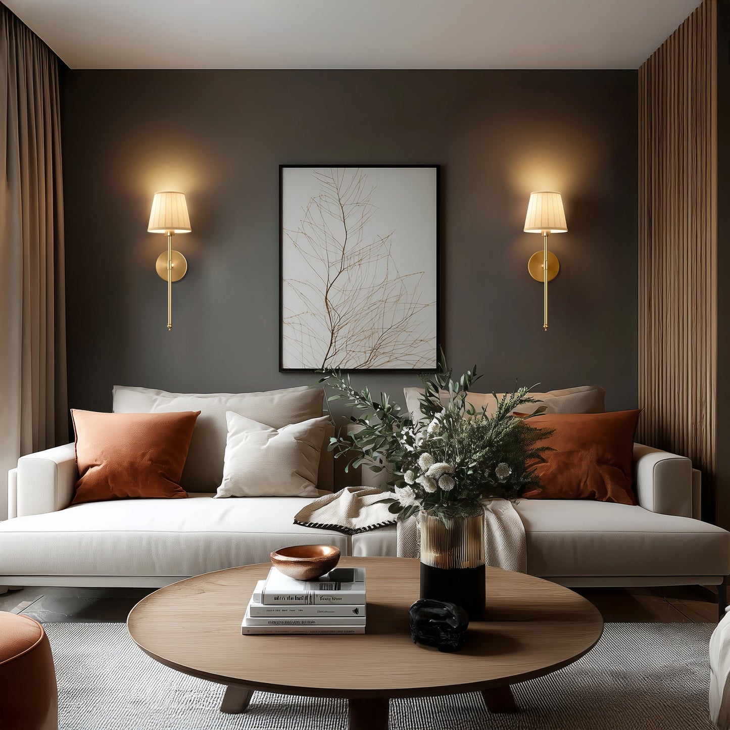 Wanddecoratie Set van 2 Draadloze Geplooide Wandwanden voor Muurdecoratie Woonkamer en Privacy - Moderne Polyester Stoffen 7