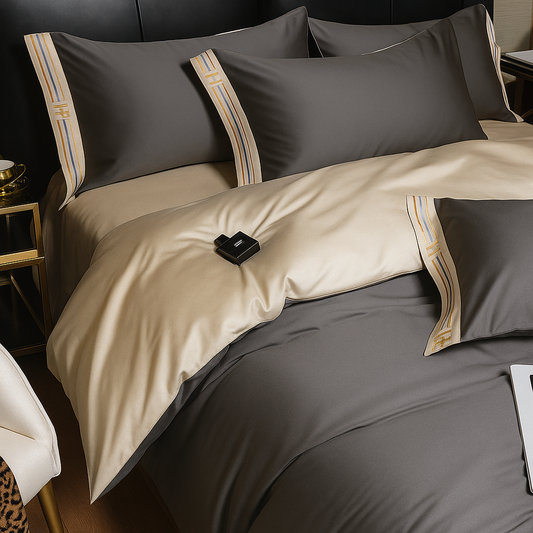 4-delige Katoen Satijn Beddengoedset