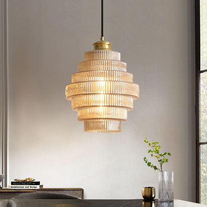 Antieke Koperen Hanglamp met Glas-in-Lood voor Woonkamer en Eetkamer - Unieke Sfeerverlichting 60 cm Hoog 3