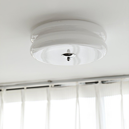 Art Deco Plafondlamp van Metaal en Glas met Ingebouwde LED Verlichting – 13 cm Hoog 10