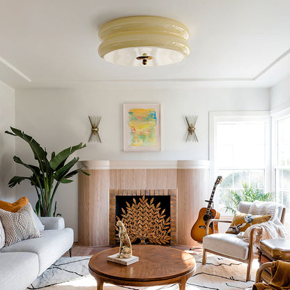 Art Deco Plafondlamp van Metaal en Glas met Ingebouwde LED Verlichting – 13 cm Hoog 3