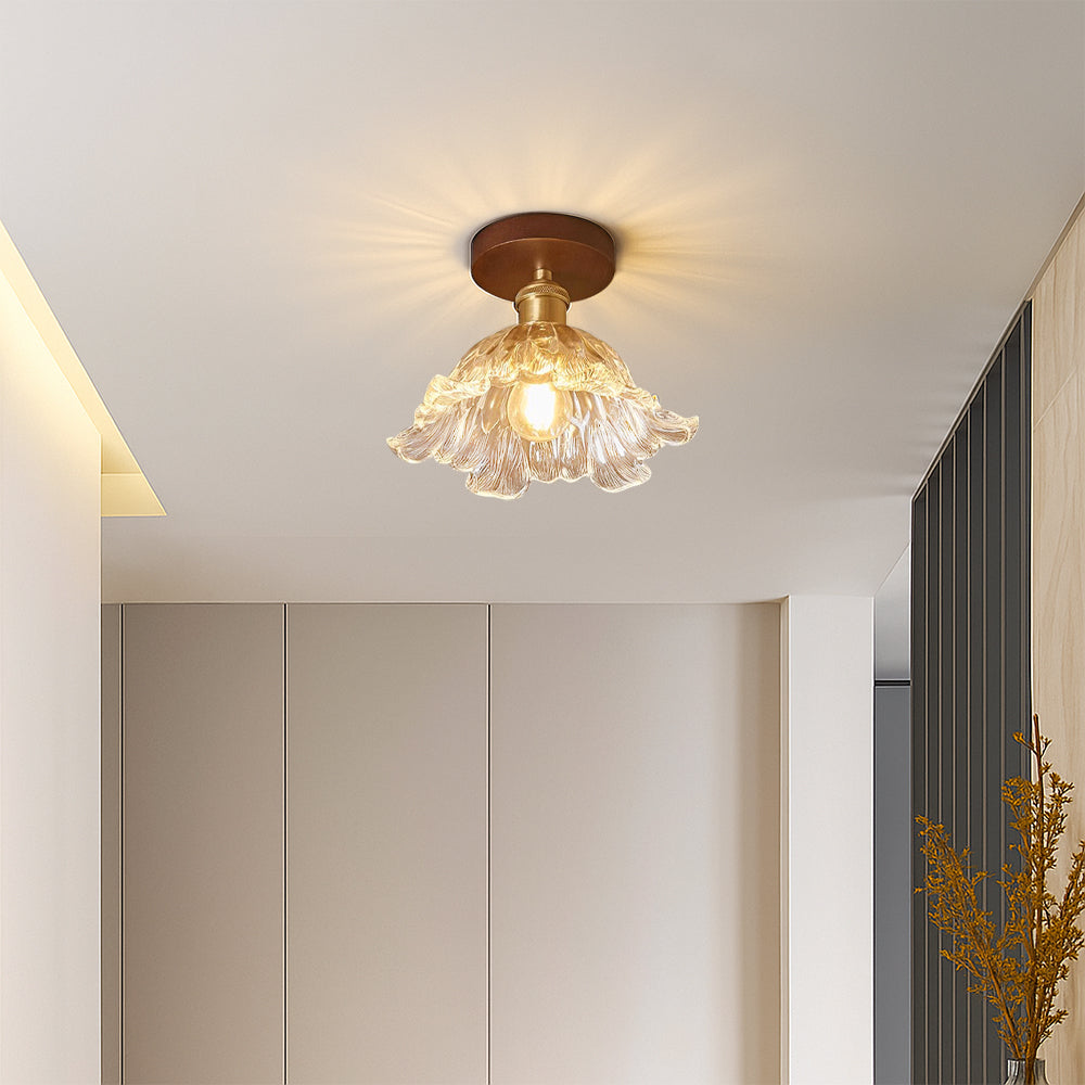 Bloemvormige LED Plafondlamp van Glas voor Slaapkamer en Woonkamer – Elegante Plafonniere met Warm Witte Verlichting 2