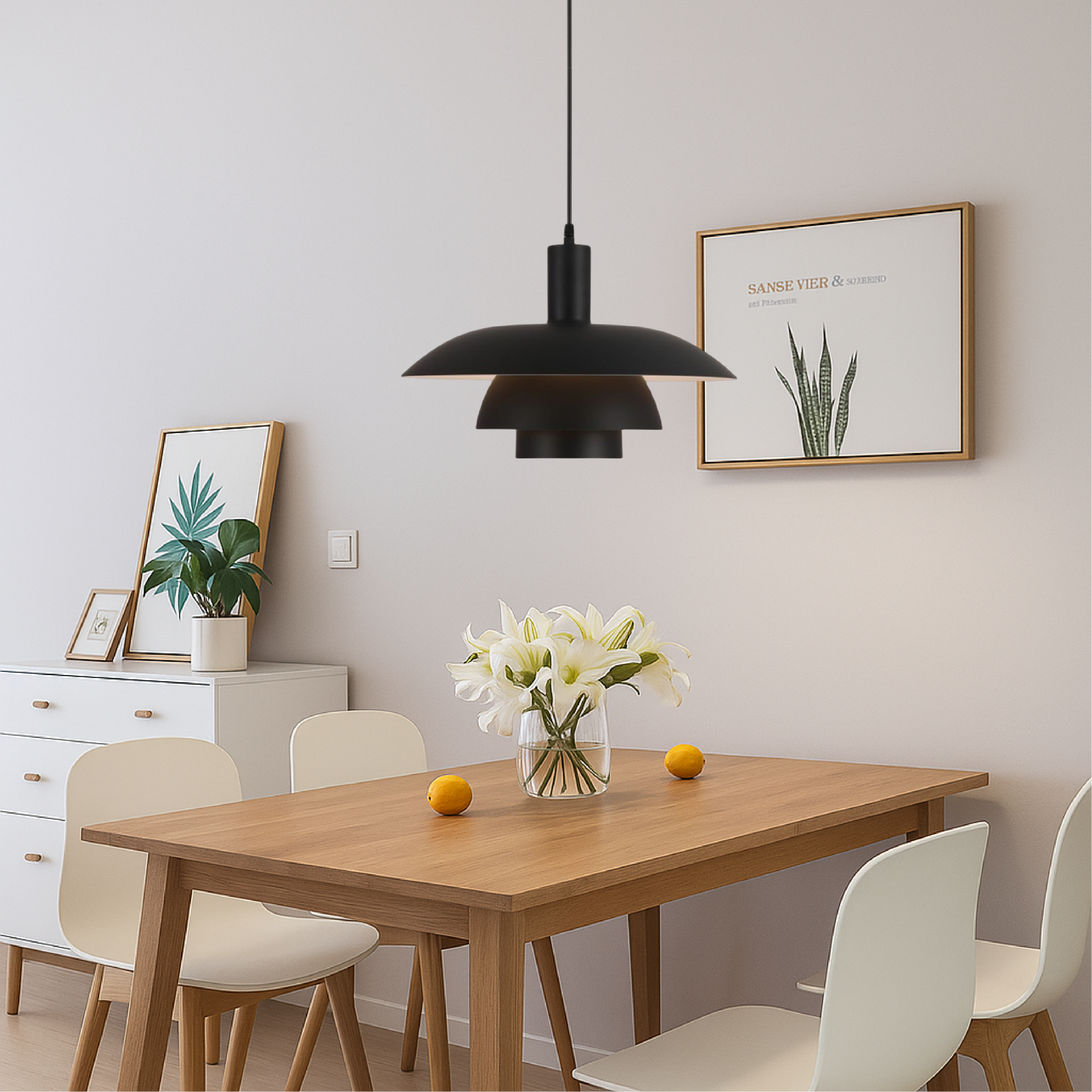 Deense Stijl Hanglamp met LED Verlichting – Minimalistisch voor Eettafel en Woonkamer, Dimbaar en Eenvoudig te Installeren 2