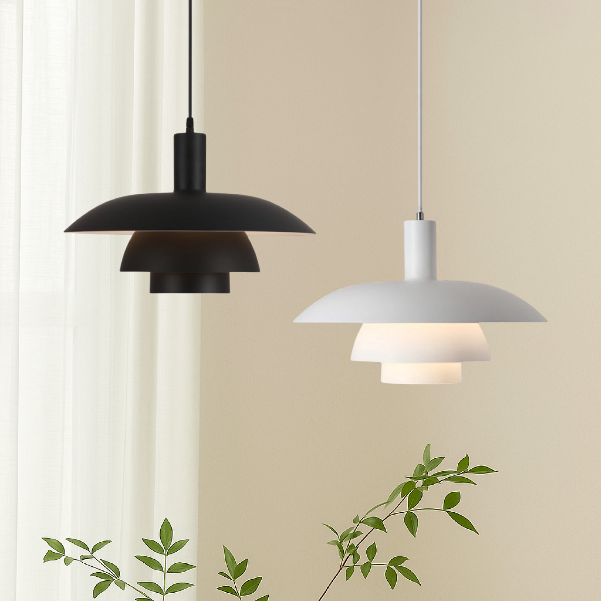 Deense Stijl Hanglamp met LED Verlichting – Minimalistisch voor Eettafel en Woonkamer, Dimbaar en Eenvoudig te Installeren 3