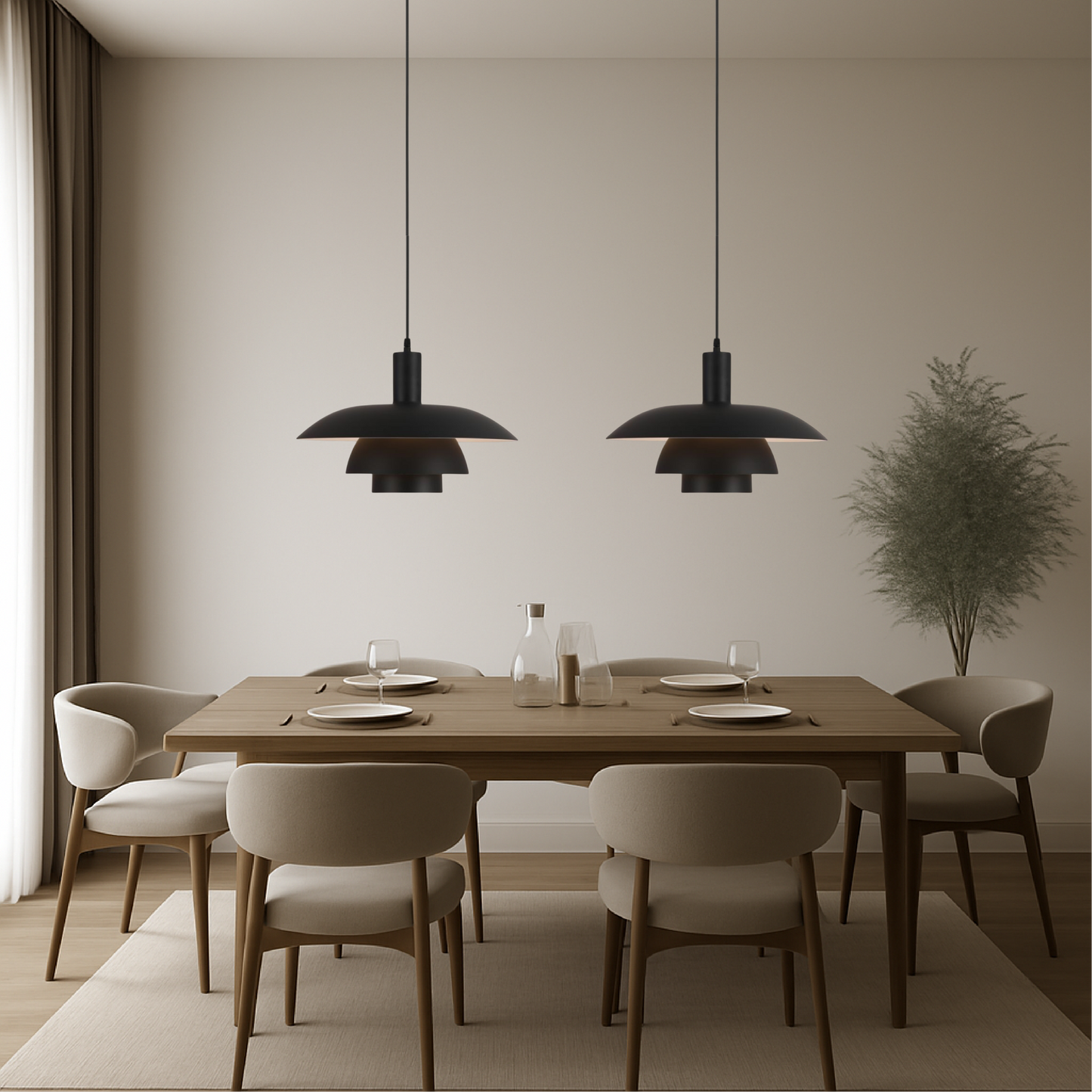 Deense Stijl Hanglamp met LED Verlichting – Minimalistisch voor Eettafel en Woonkamer, Dimbaar en Eenvoudig te Installeren 7
