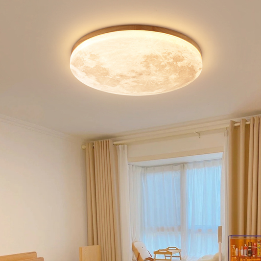 Dimbare Plafondlamp Maanvorm – Modern LED Plafonniere voor Slaapkamer en Woonkamer met Warm Wit Licht 0