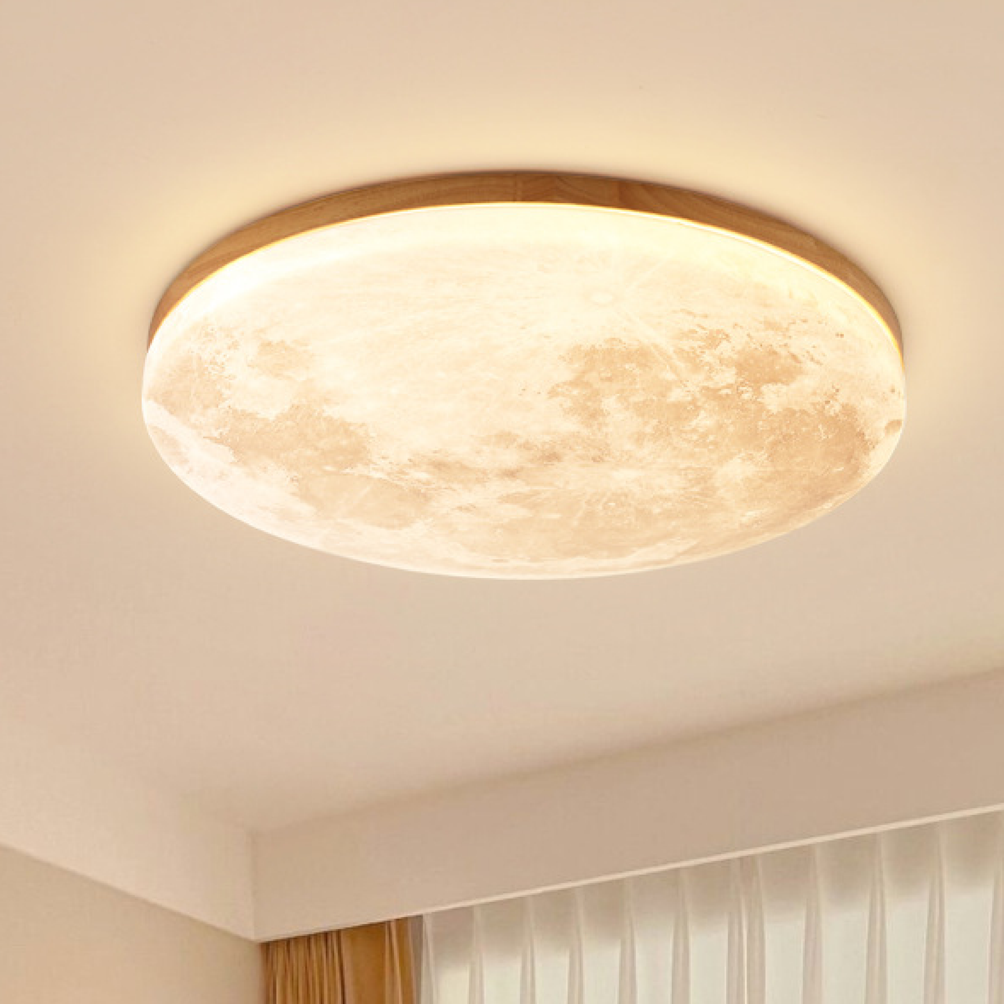 Dimbare Plafondlamp Maanvorm – Modern LED Plafonniere voor Slaapkamer en Woonkamer met Warm Wit Licht 1