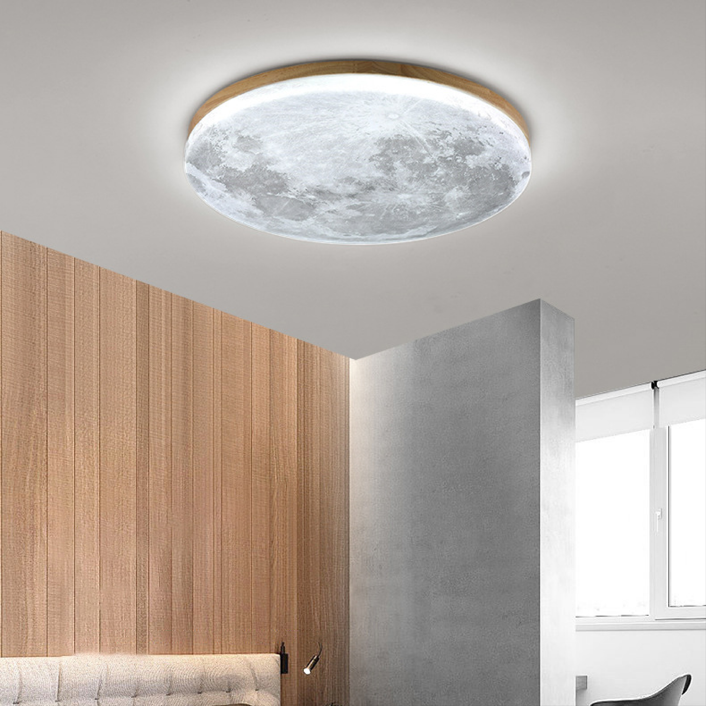 Dimbare Plafondlamp Maanvorm – Modern LED Plafonniere voor Slaapkamer en Woonkamer met Warm Wit Licht 3