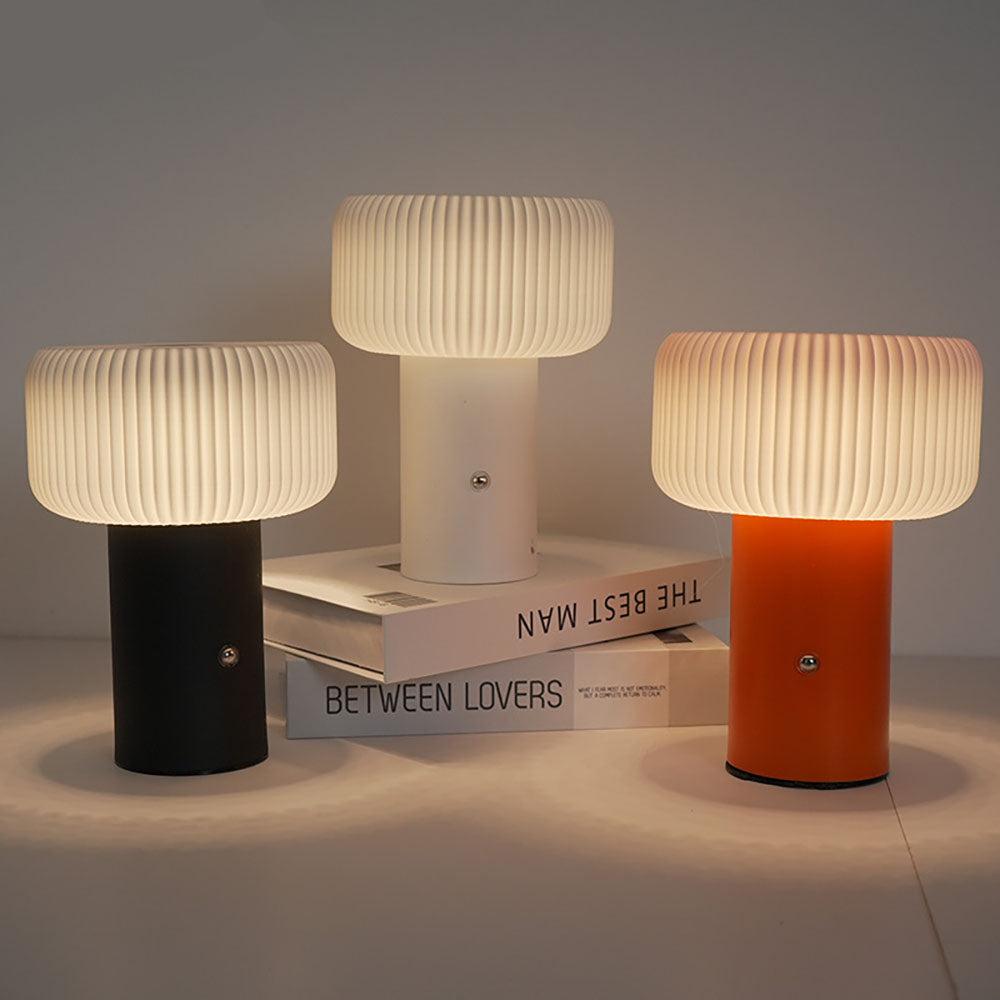 Draadloze Tafellamp met Dimbare Lichtopties en Uniek Paddenstoeldesign - Oplaadbare en Op Batterijen, Perfect als Nachtkast Lampje 2