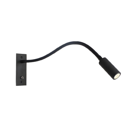 Flexibele Zwarte Wandlamp met LED en Gooseneck voor Slaapkamer en Werkruimte – Ideaal als Muurlamp 0