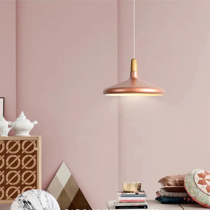Gekleurde Hanglamp van Aluminium en Hout – Conisch Ontwerp van 18 cm 11