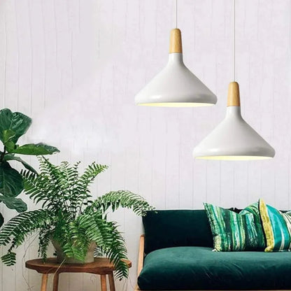 Gekleurde Hanglamp van Aluminium en Hout – Conisch Ontwerp van 18 cm 5