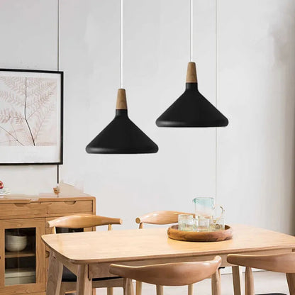 Gekleurde Hanglamp van Aluminium en Hout – Conisch Ontwerp van 18 cm 7