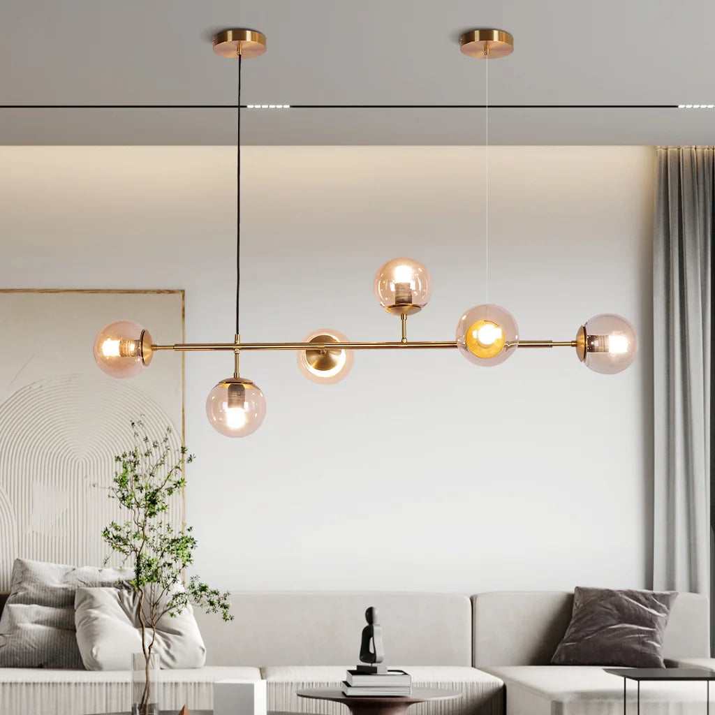 Glazen Bol Hanglamp voor Eettafel of Woonkamer – Stijlvolle Modern Verlichting met Warm Licht 3