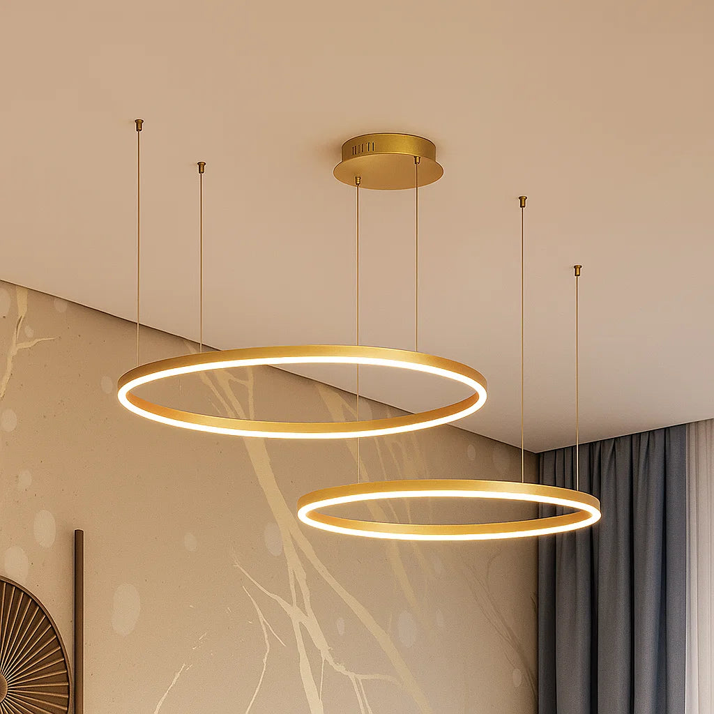 Moderne Ronde Hanglamp Zwart voor Eetkamer en Woonkamer - Dimbare Verlichting met Cirkelvormig Ontwerp