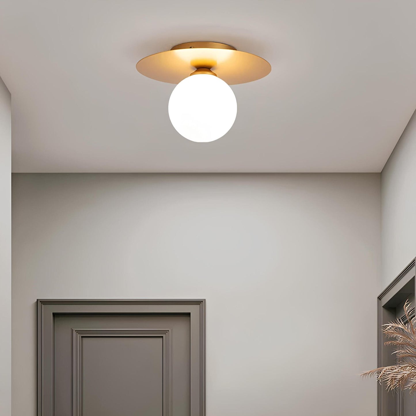Gouden LED Plafondlamp met Bolvormig Design voor Slaapkamer en Kleine Ruimtes – Energiezuinige Plafonniere 2