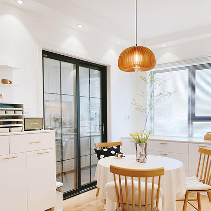 Hanglamp van Hout en Metaal - Moderne Verlichting voor Woonkamer, Eettafel of Slaapkamer - Scandinavisch Design, Diameter 40 cm 8