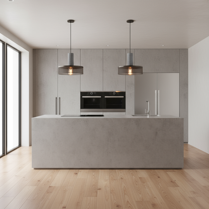 Industriële LED-hanglamp van Beton en IJzer met Aanpasbare Lichtkleuren 0