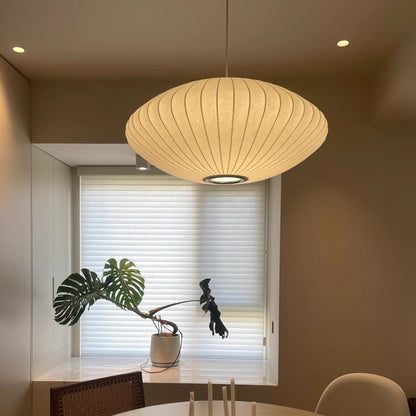 Italiaanse Zijden Hanglamp voor Eettafel met Verstelbare Hoogte en LED Verlichting – Luxe Woonkamer Lamp 2