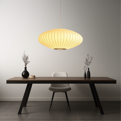 Italiaanse Zijden Hanglamp voor Eettafel met Verstelbare Hoogte en LED Verlichting – Luxe Woonkamer Lamp 4
