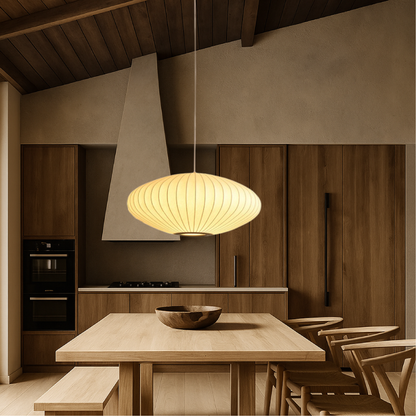 Italiaanse Zijden Hanglamp voor Eettafel met Verstelbare Hoogte en LED Verlichting – Luxe Woonkamer Lamp 7
