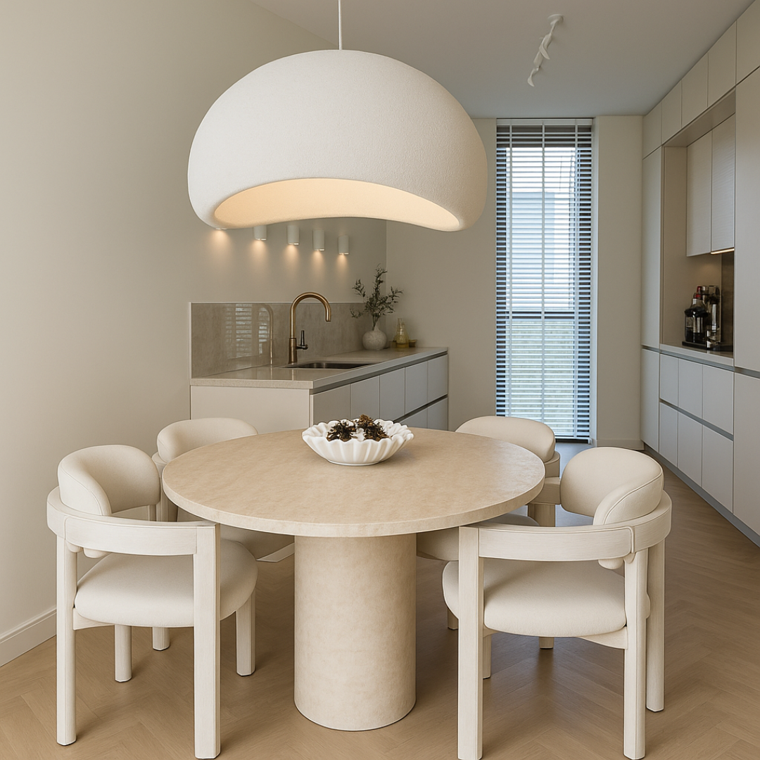 Kanso Hanglamp in Wabi Sabi Stijl – Verstelbare Kleurtemperatuur voor Eetkamer of Woonkamer 1