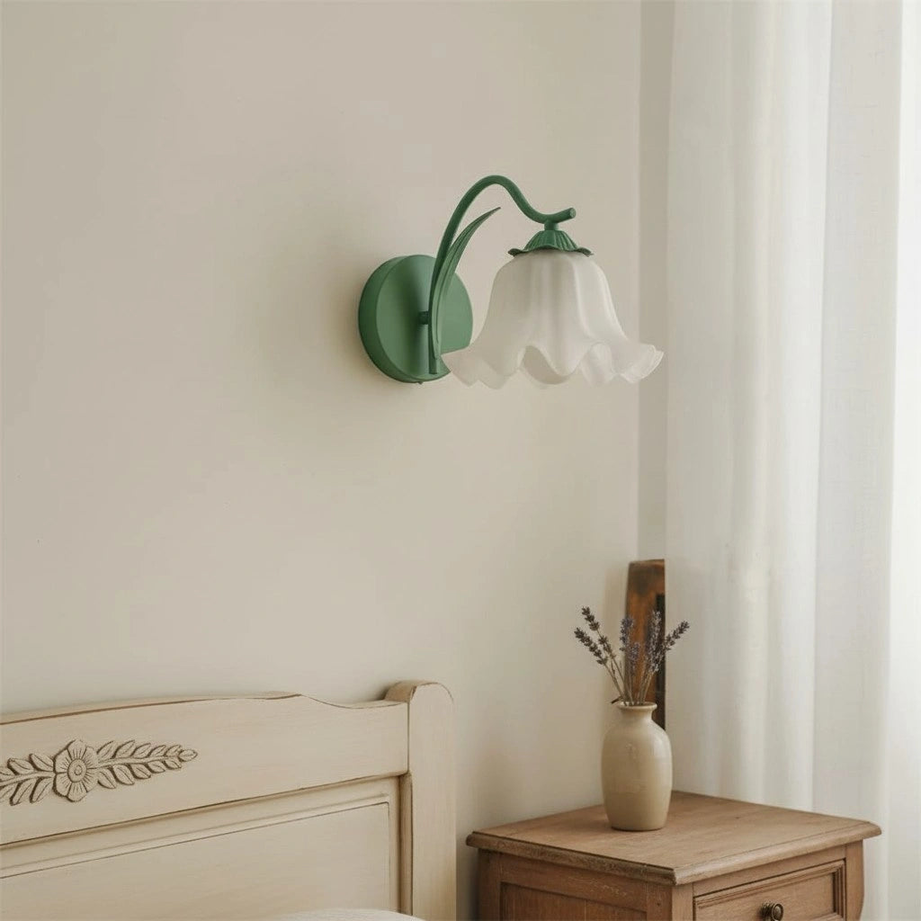 Landelijke Wandlamp met Acrylbloemen en Gouden Accenten – Sfeervolle Wandverlichting voor Binnen 4