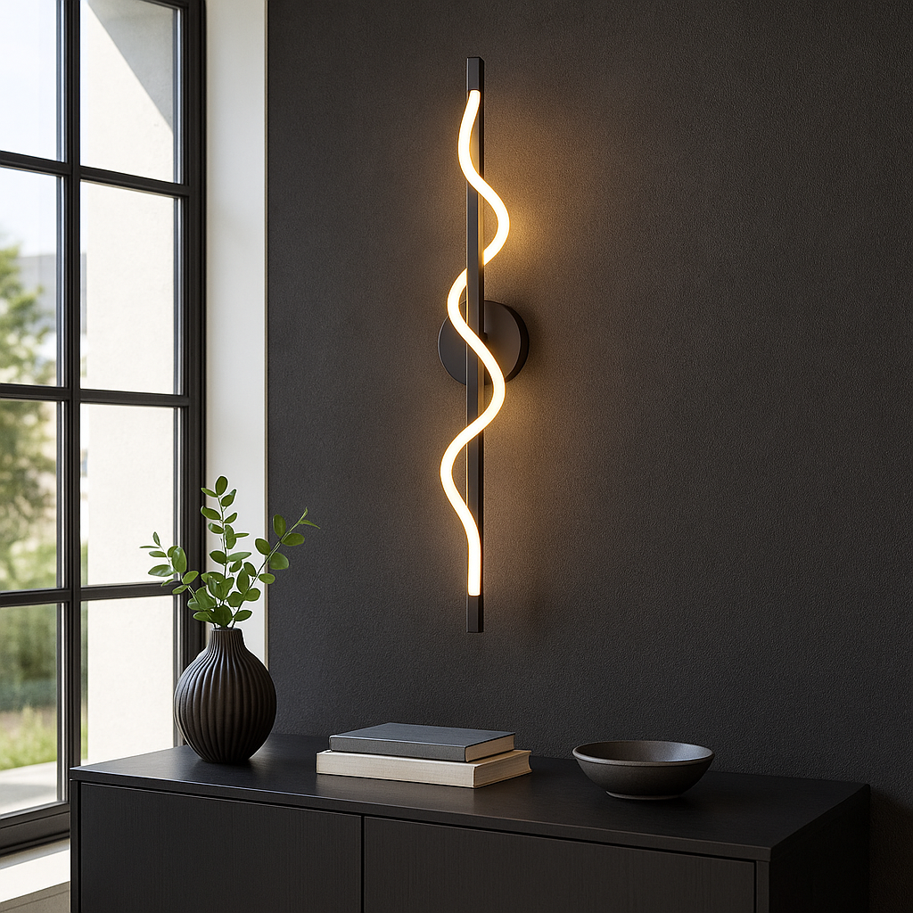 Lineaire Kromming Wandlamp met Geïntegreerde LED voor Binnen – Modern Design en Verstelbare Lichtsterkte, 25cm x 90cm/120cm 1