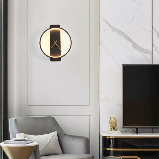 Luxe Klokvormige LED Wandlamp Goud Zwart – Modern Design voor Binnen met Energiezuinige Verlichting 1