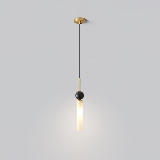 Marmeren Hanglamp met Messing Stang en Acryl Diffuser – Modern Eetkamer Lamp voor Woonkamer en Slaapkamer 0