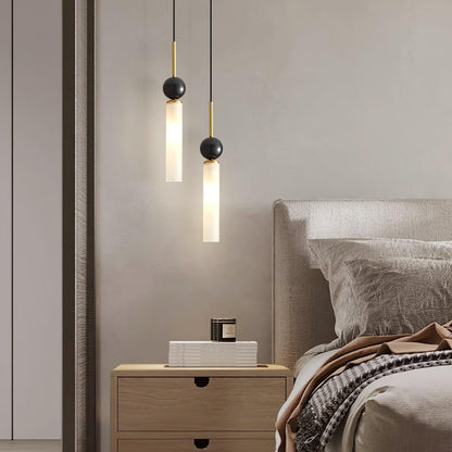 Marmeren Hanglamp met Messing Stang en Acryl Diffuser – Modern Eetkamer Lamp voor Woonkamer en Slaapkamer 4